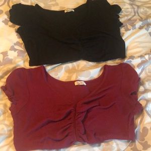 Sheer ruffle short sleeve top bundle